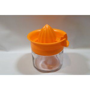 GEMCO Citrus Reamer JUICER with ORANGE Plastic Top Glass Bottom VTG